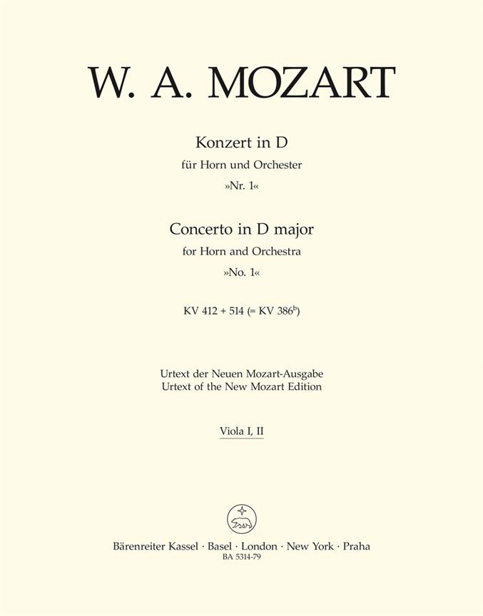Horn Concerto No.1 D major, KV.412 + 514 (386b) (Viola parts)