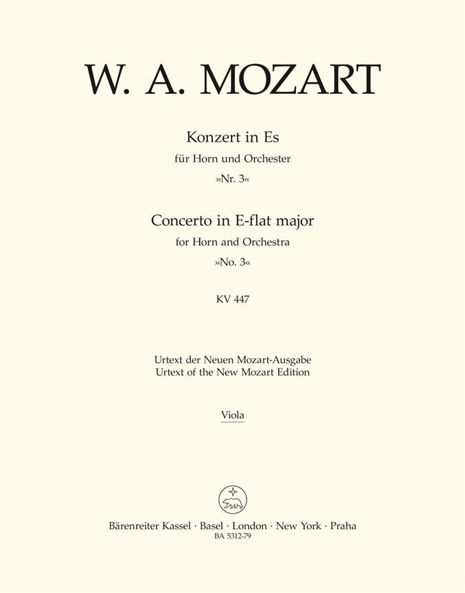 Horn Concerto No.3 E-flat major, KV.447 (Viola parts)