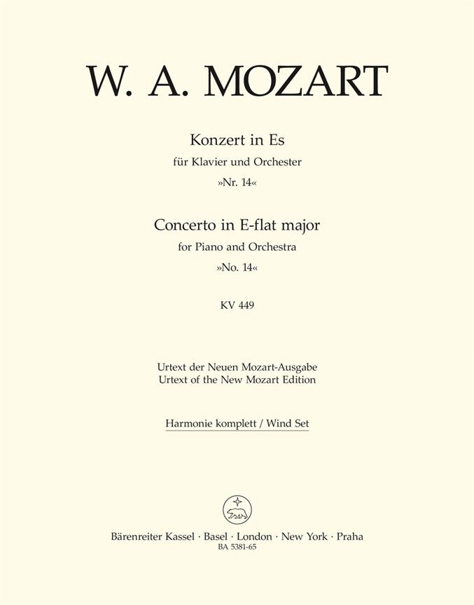 Concerto for Piano and Orchestra No.14 E-flat major, KV.449 (Wind parts, Urtext edition)