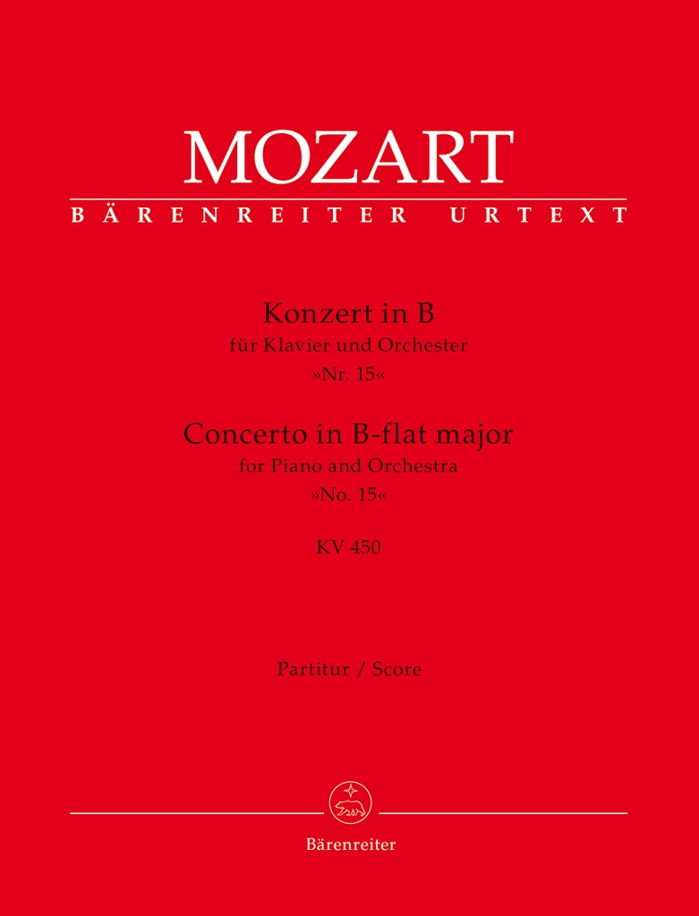 Concerto for Piano and Orchestra No.15 B-flat major, KV.450 (Full score, Urtext edition)