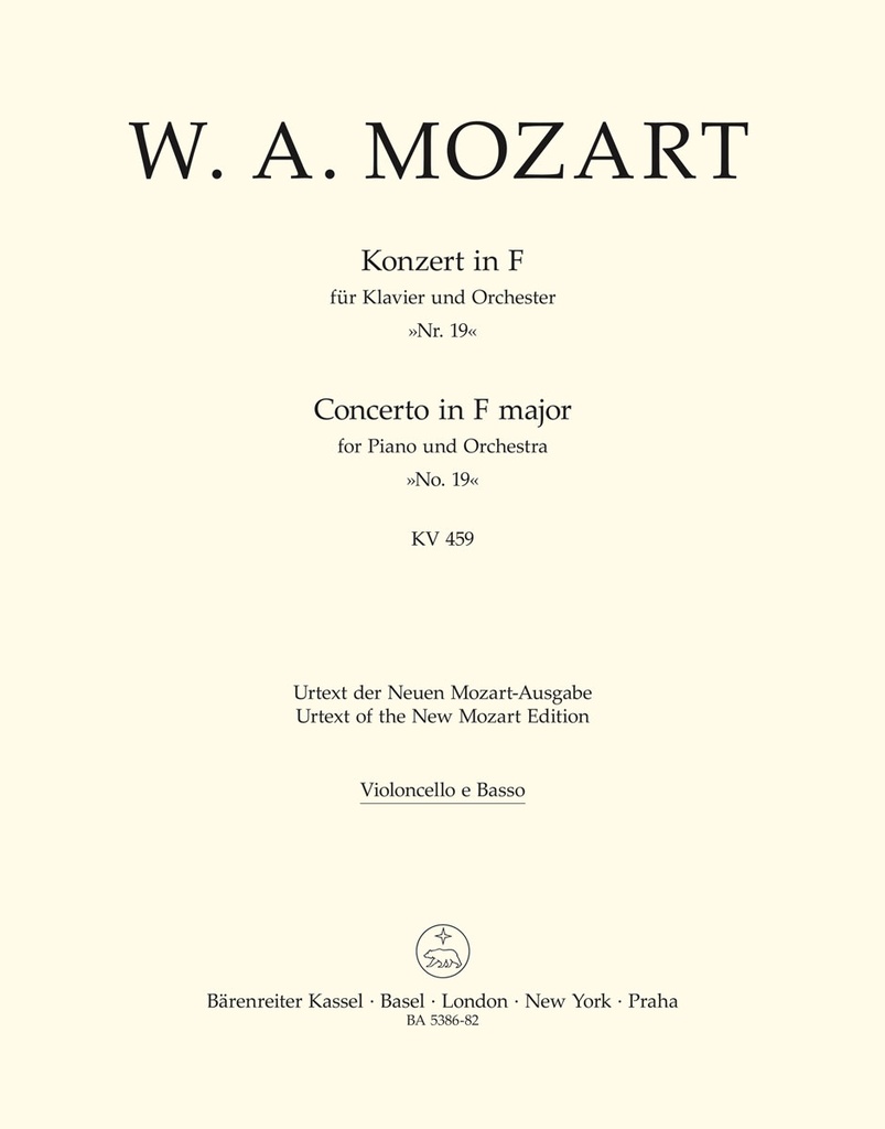 Concerto for Piano and Orchestra No.19 F major, KV.459 (Cello / Double bass)