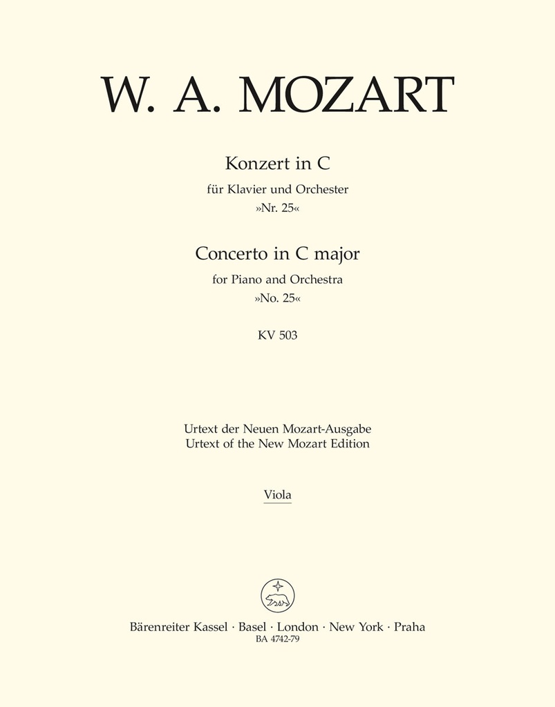 Concerto No.25 C major, KV.503 (Viola)