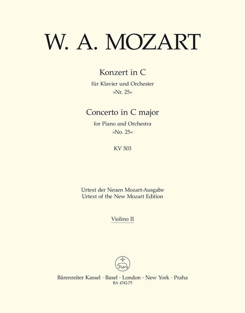 Concerto No.25 C major, KV.503 (Violin 2)