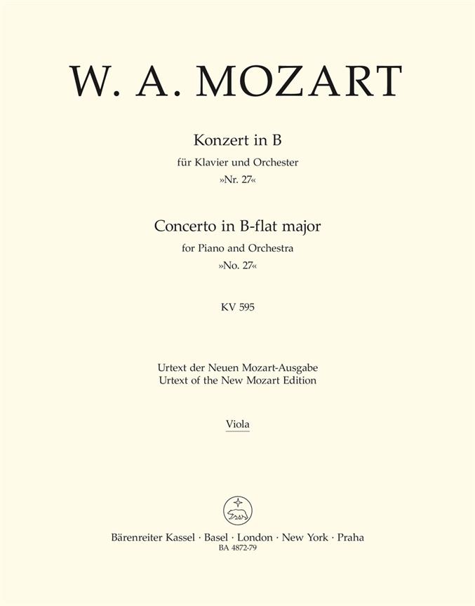 Concerto No.27 B-flat major, KV.595 (Viola)