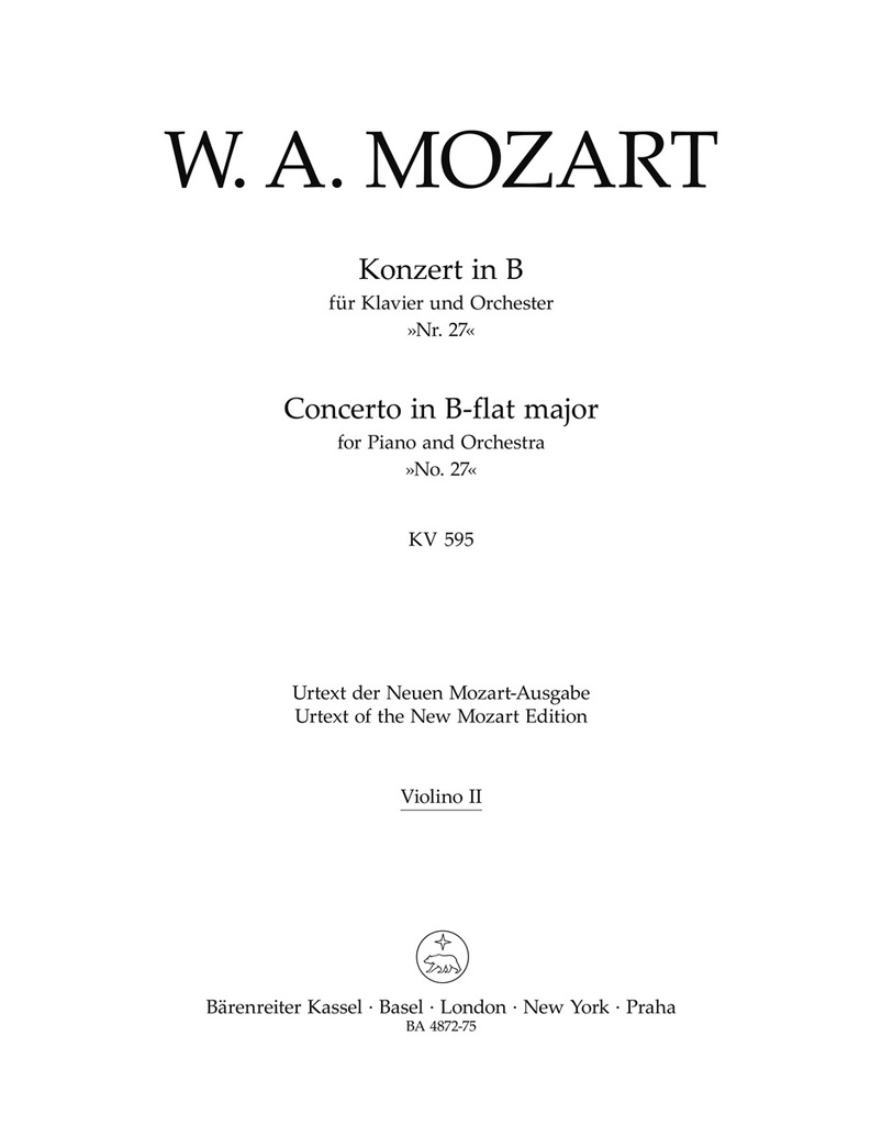 Concerto No.27 B-flat major, KV.595 (Violin 2)