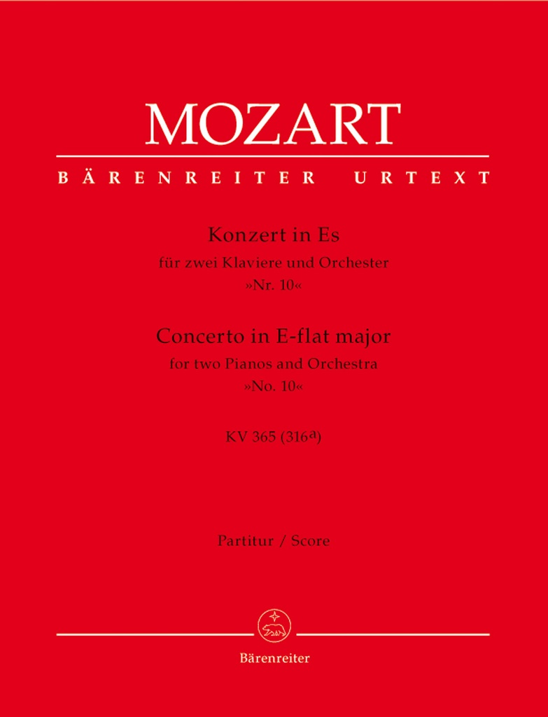 Concerto for two Pianos and Orchestra No.10 E-flat major, KV.365 (316a) (Full score, Urtext edition)