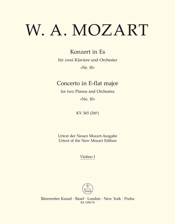 Concerto for two Pianos and Orchestra No.10 E-flat major, KV.365 (316a) (Violin 1)