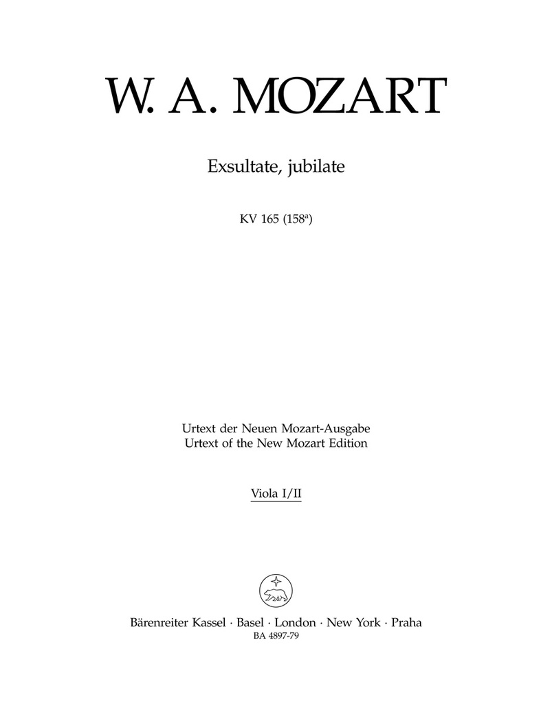 Exsultate, jubilate, KV.165 (158a) (Viola parts)