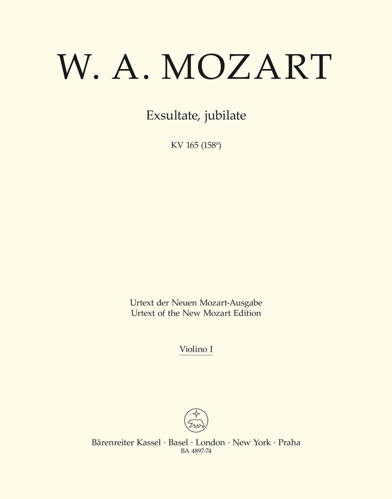 Exsultate, jubilate, KV.165 (158a) (Violin 1)