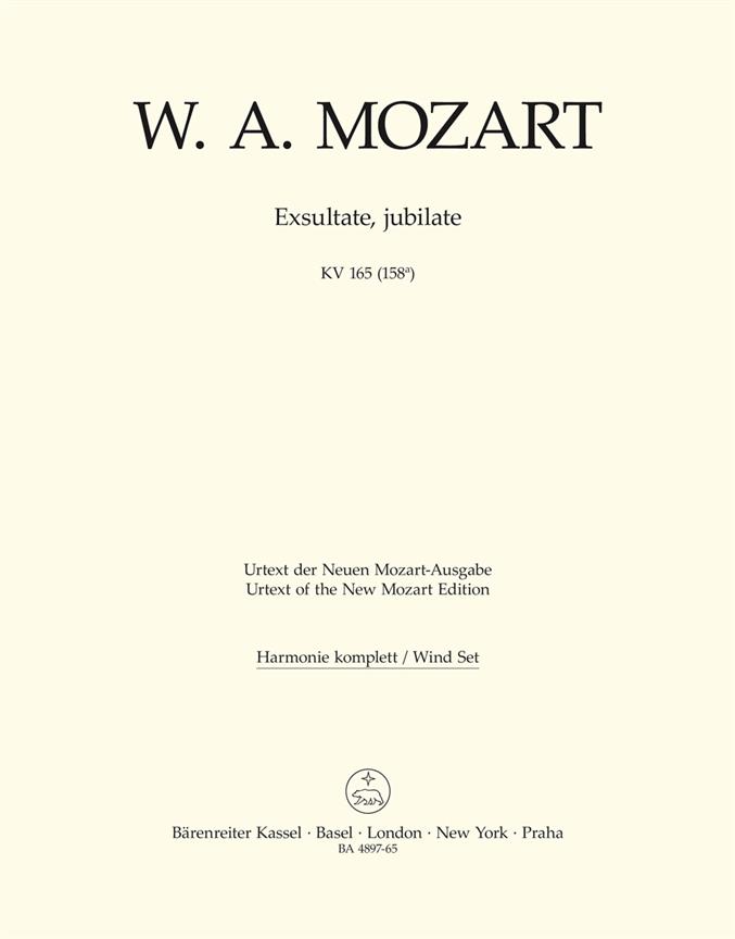 Exsultate, jubilate, KV.165 (158a) (Wind parts, Urtext edition)