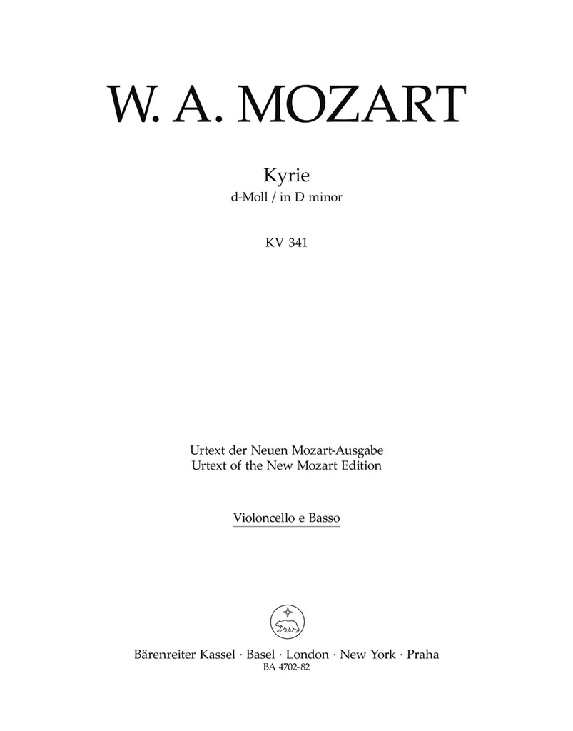 Kyrie D minor, KV.341 (368a) (Cello / Double bass)