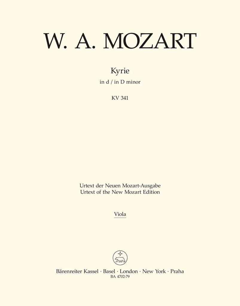 Kyrie D minor, KV.341 (368a) (Viola)