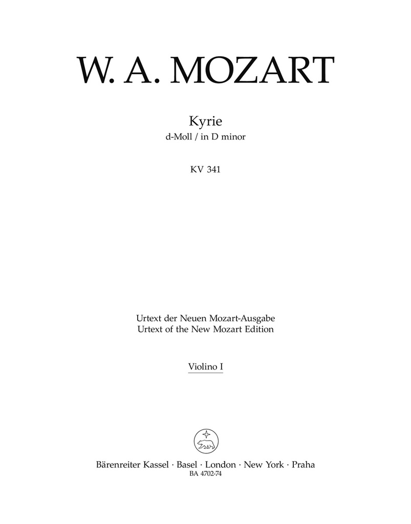 Kyrie D minor, KV.341 (368a) (Violin 1)