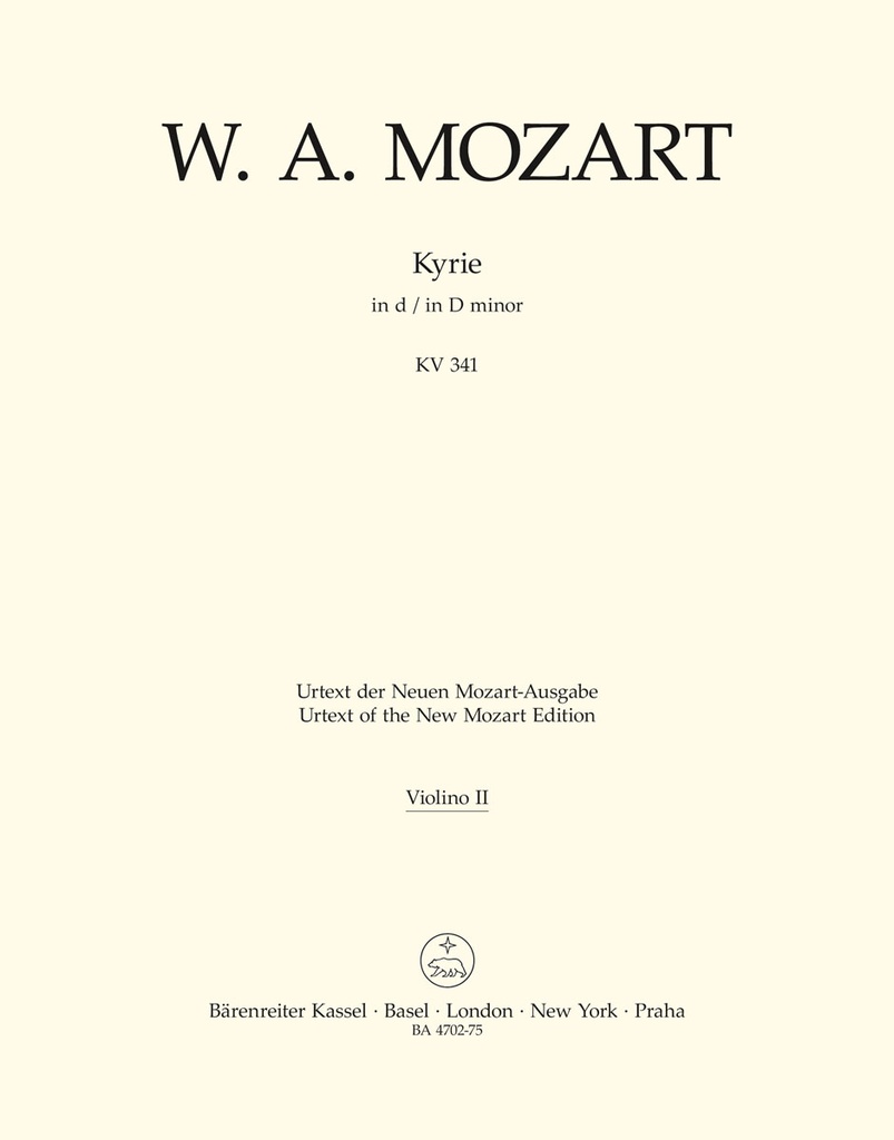 Kyrie D minor, KV.341 (368a) (Violin 2)