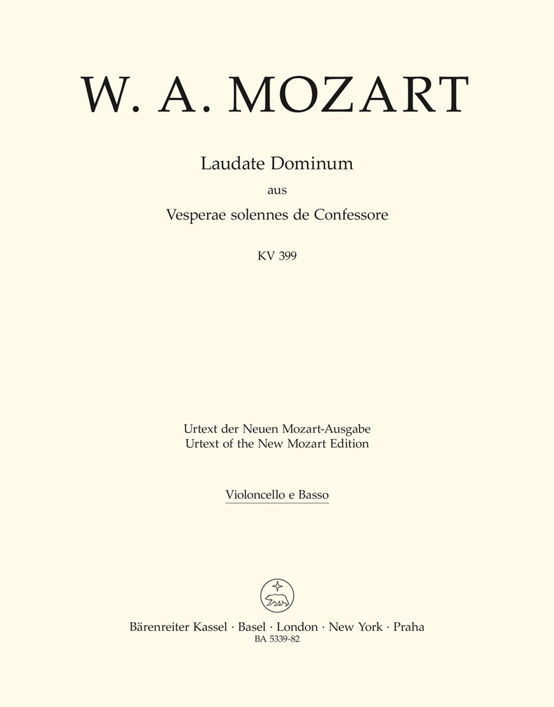 Laudate Dominum, KV.339 (from the Vesperae solennes de Confessore) (Cello / Double bass)
