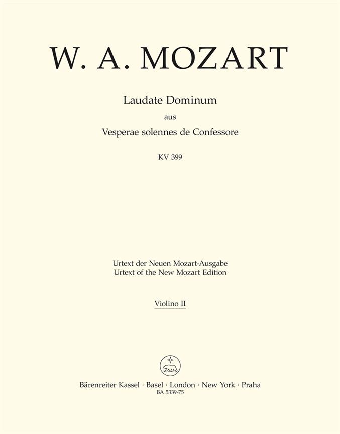Laudate Dominum, KV.339 (from the Vesperae solennes de Confessore) (Violin 2)