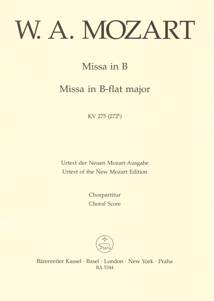 Missa brevis B-flat major, KV.275 (272b) (Choral score)