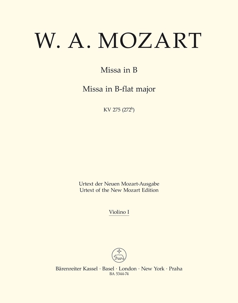Missa brevis B-flat major, KV.275 (272b) (Violin 1)