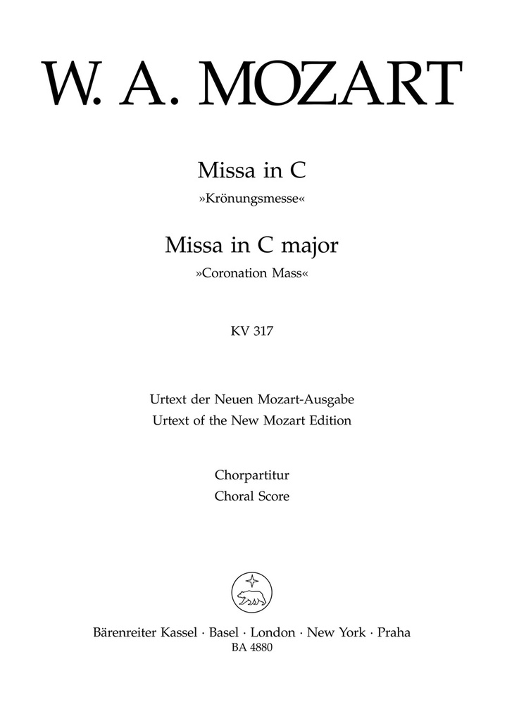 Missa C major, KV.317 'Coronation Mass' (Choral score)