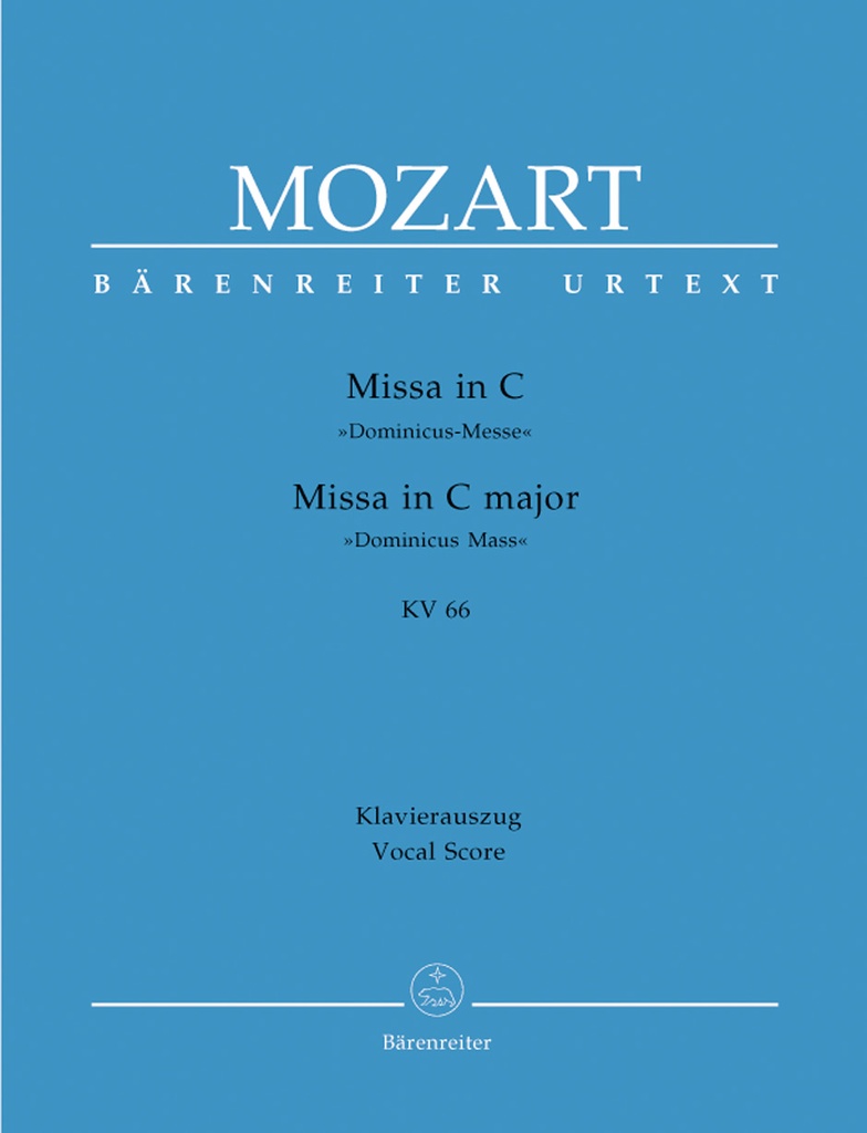 Missa C major, KV.66 'Dominicus Mass' (Vocal score, Urtext edition)