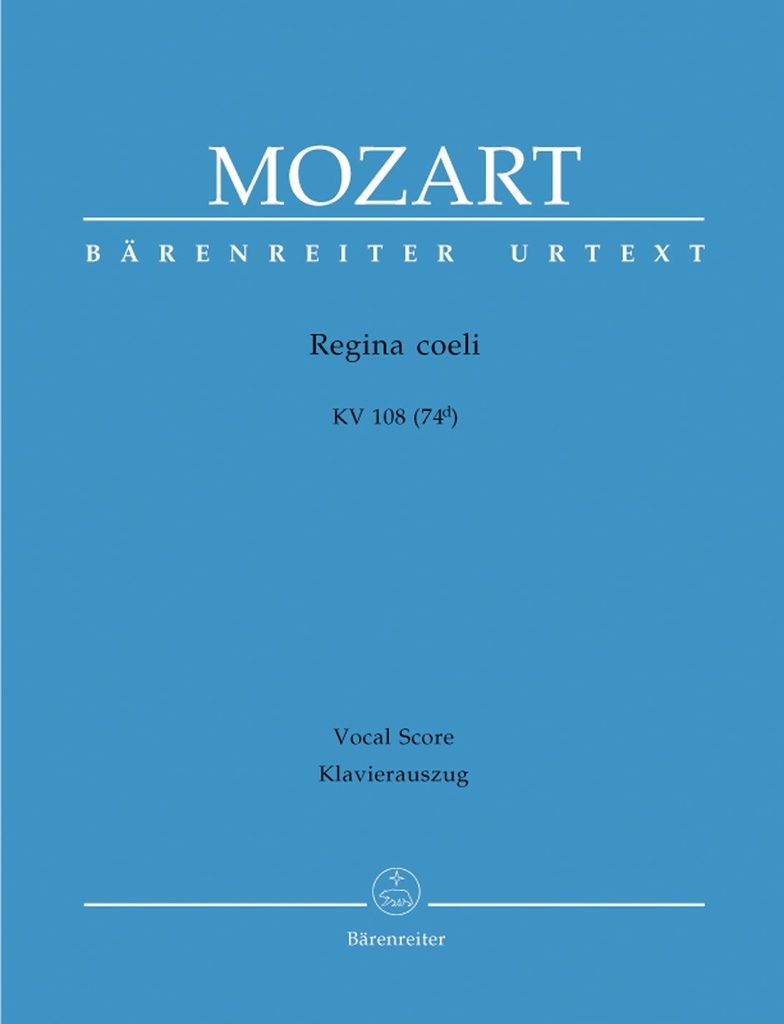 Regina coeli C major, KV.108 (74d) (Vocal score, Urtext edition)