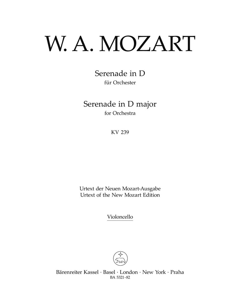 Serenade D major, KV.239 (Serenata notturna) (Cello)