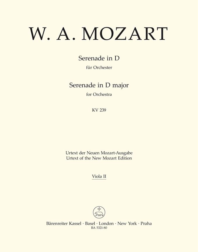 Serenade D major, KV.239 (Serenata notturna) (Viola 2)