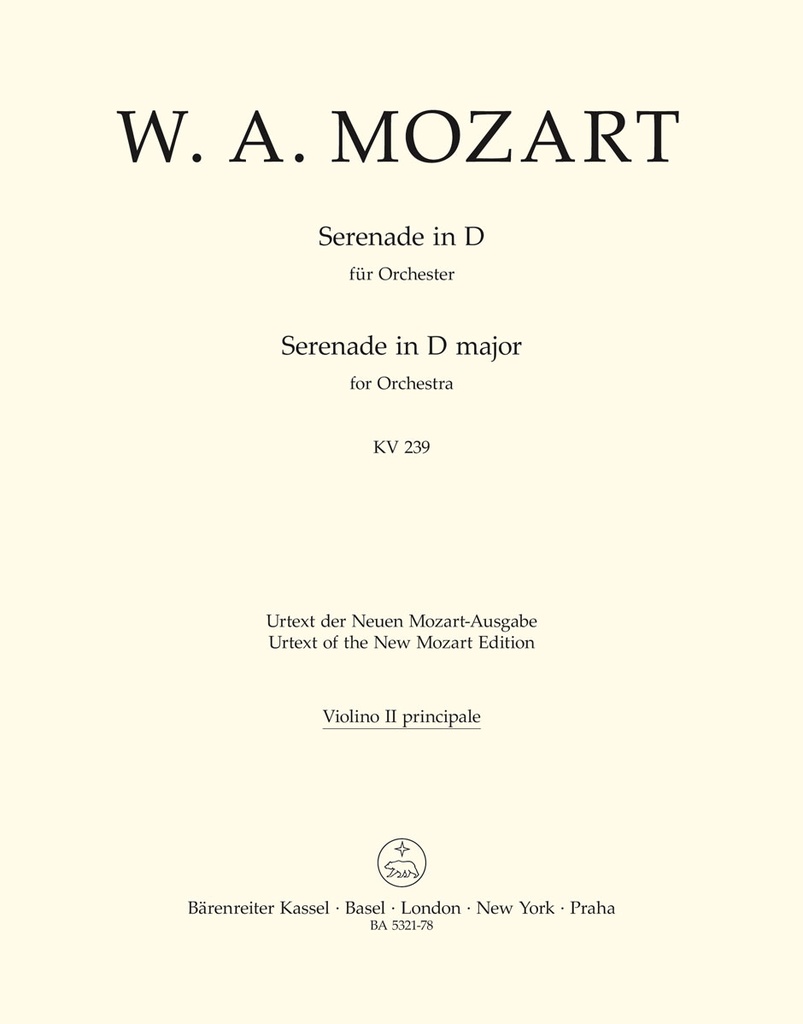 Serenade D major, KV.239 (Serenata notturna) (Violin Solo 2)