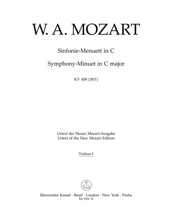 Symphony C major, KV.409 (Violin 1)