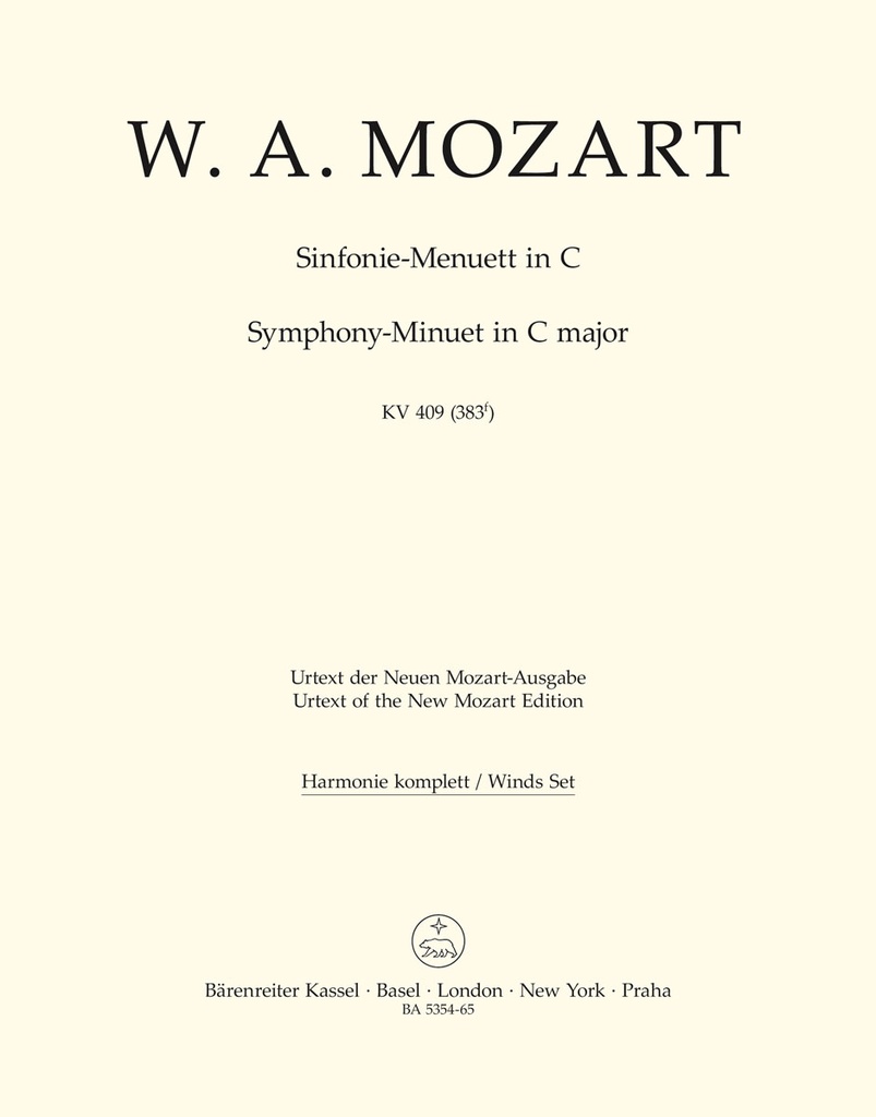 Symphony C major, KV.409 (Wind parts, Urtext edition)