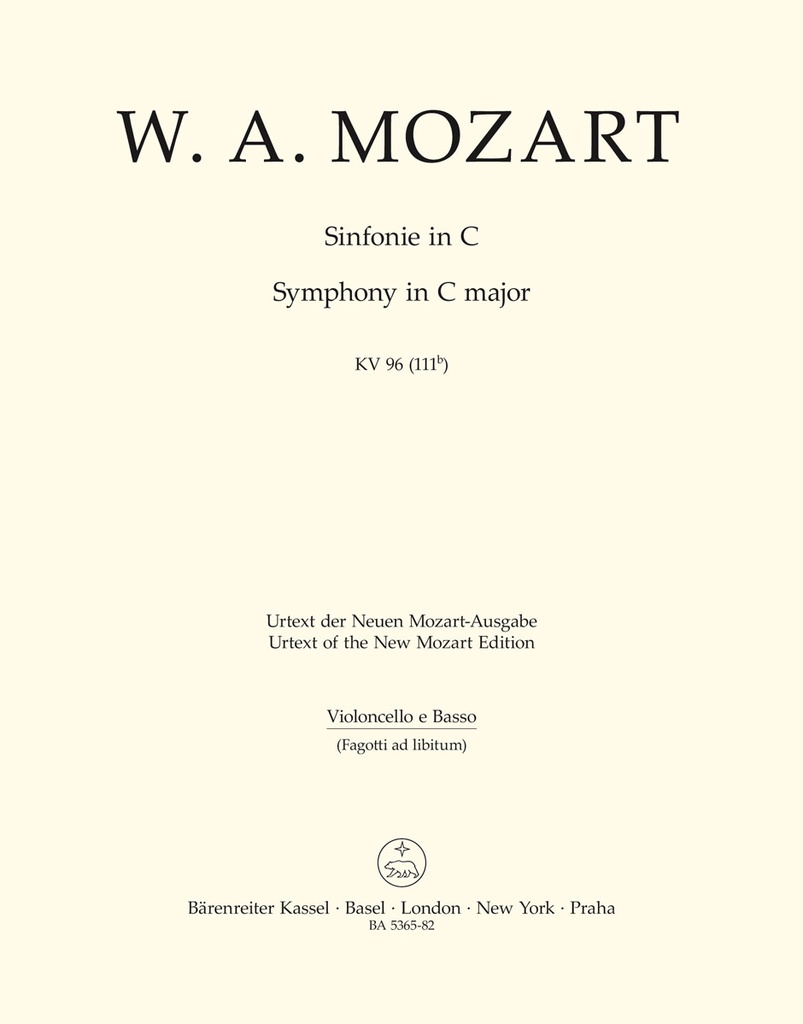 Symphony C major, KV.96(111b) (Cello / Double bass)