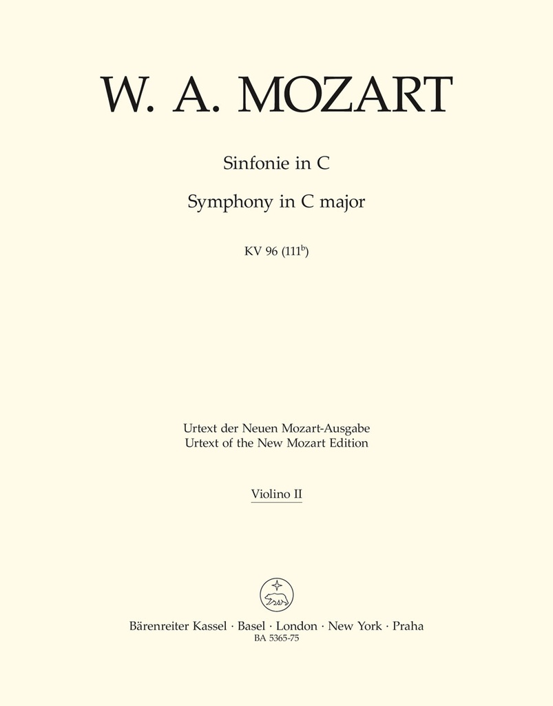 Symphony C major, KV.96(111b) (Violin 2)