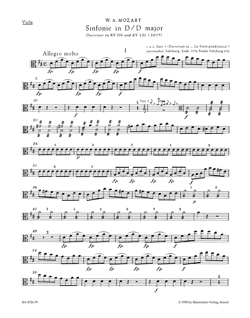 Symphony D major (Viola)