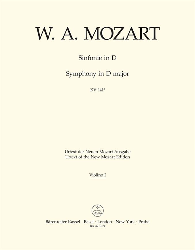 Symphony D major, KV.141a(161) (Violin 1)