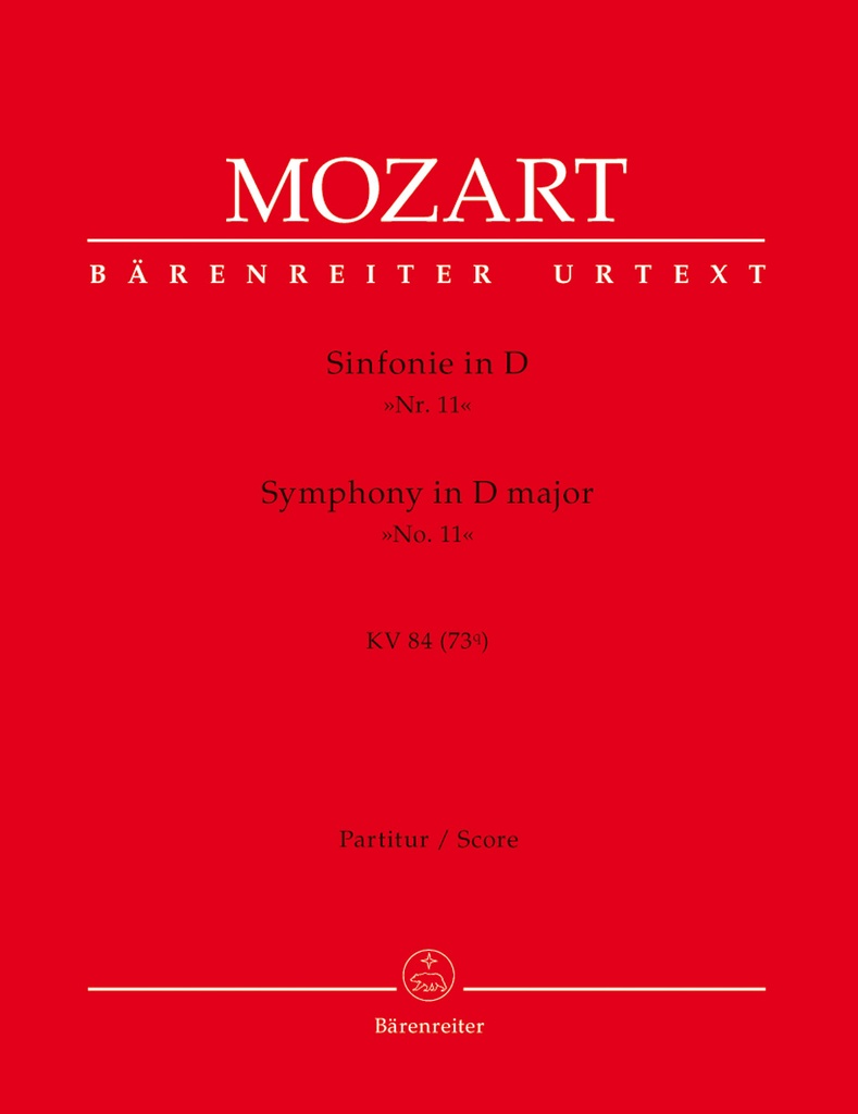 Symphony No.11 D major, KV.84 (73Q) (Full score, Urtext edition)