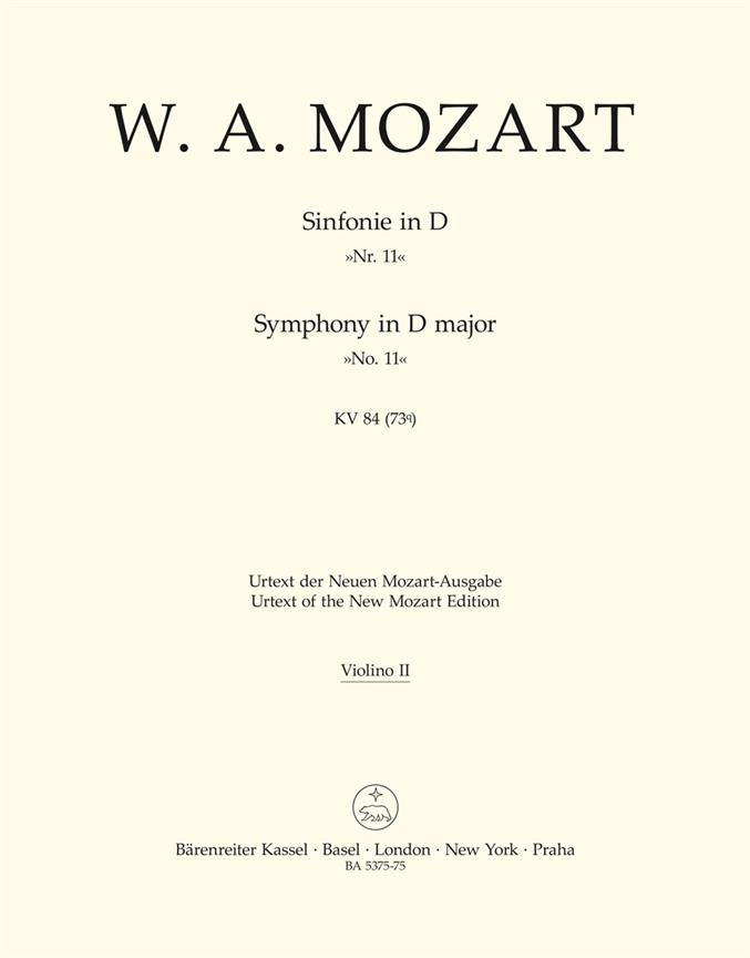 Symphony No.11 D major, KV.84 (73Q) (Violin 2)
