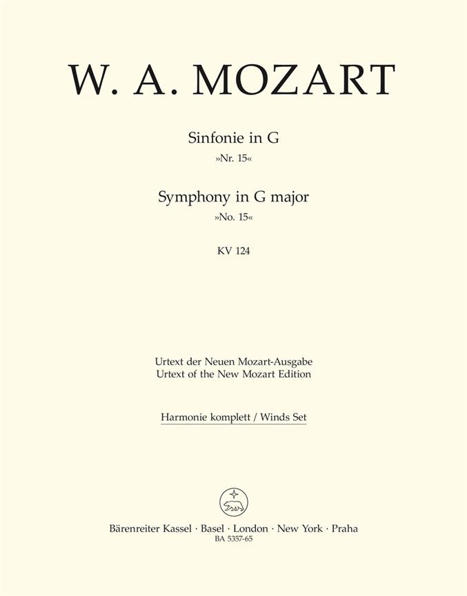 Symphony No.15 G major, KV.124 (Wind parts, Urtext edition)