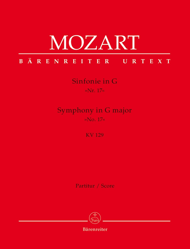 Symphony No.17 G major, KV.129 (Full score, Urtext edition)