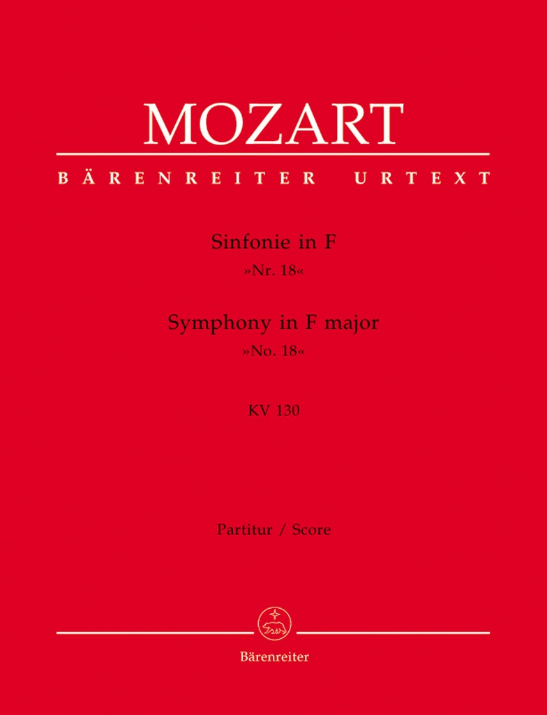 Symphony No.18 F major, KV.130 (Full score, Urtext edition)