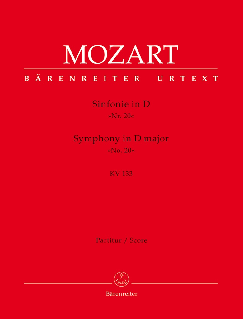 Symphony No.20 D major, KV.133 (Full score, Urtext edition)