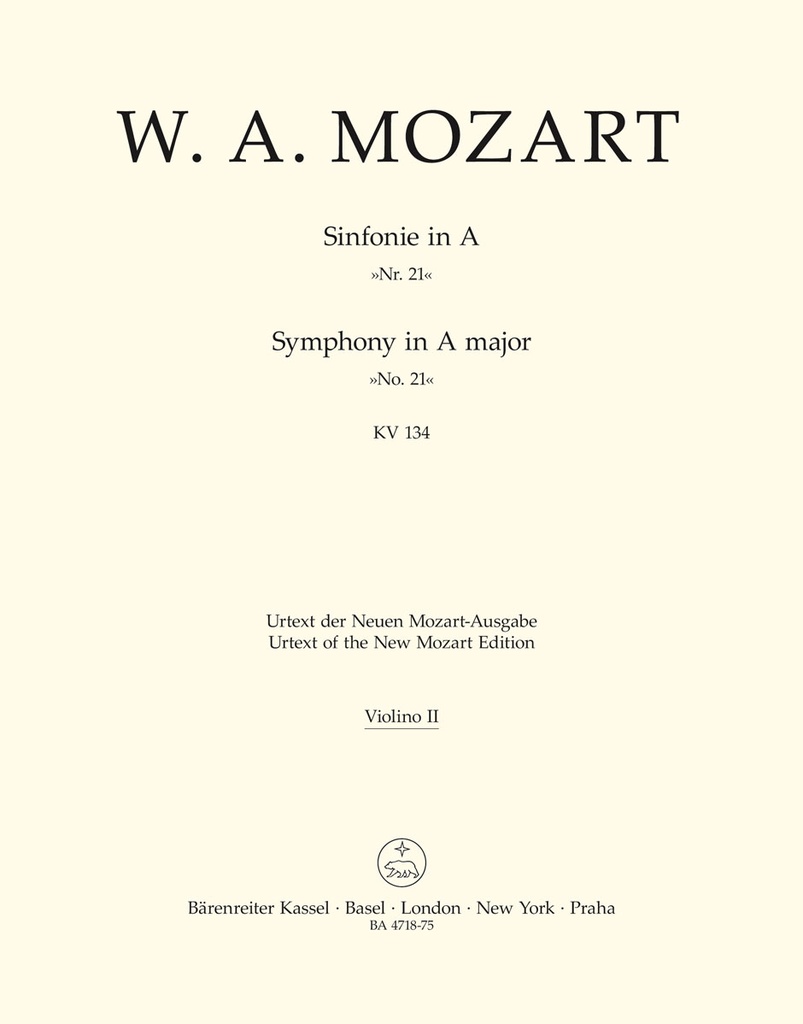 Symphony No.21 A major, KV.134 (Violin 2)