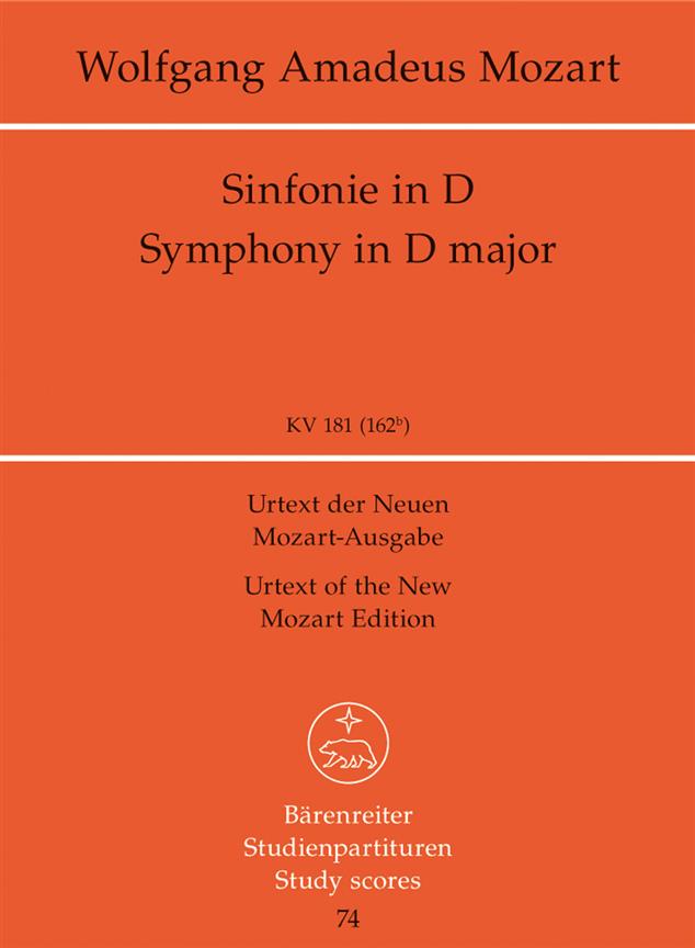 Symphony No.23 D major, KV.181(162b) (Study score, Urtext edition)