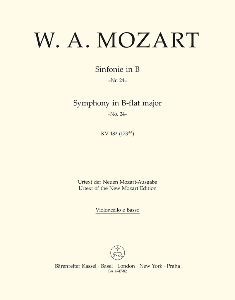 Symphony No.24 B-flat major, KV.182 (173dA) (Cello / Double bass)