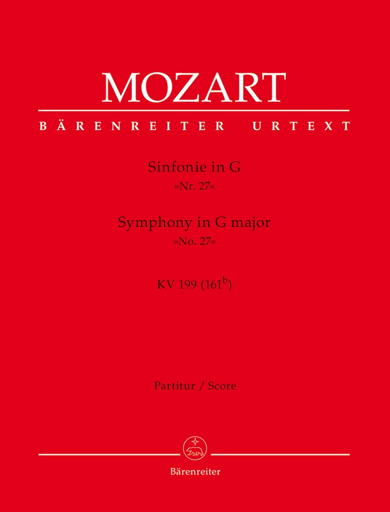 Symphony No.27 G major, KV.199 (161b) (Full score, Urtext edition)