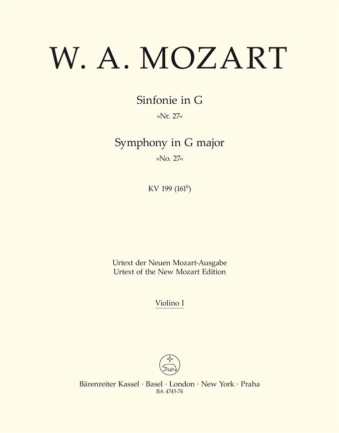 Symphony No.27 G major, KV.199 (161b) (Violin 1)