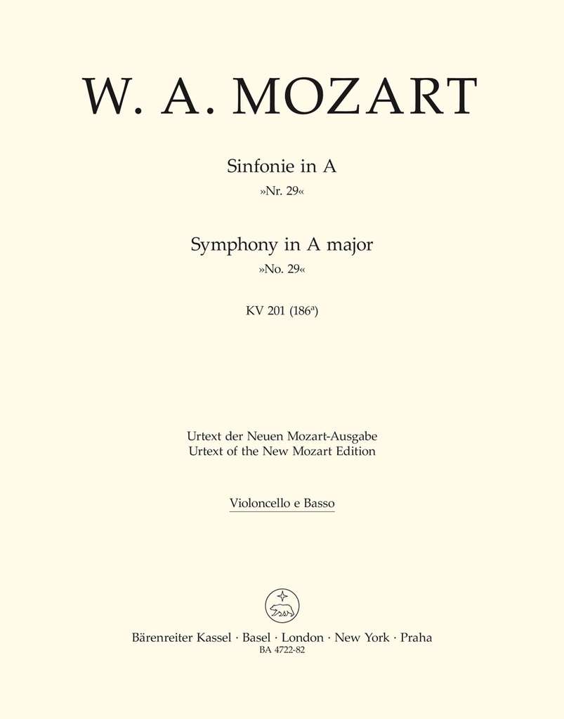 Symphony No.29 A major, KV.201(186a) (Cello / Double bass)