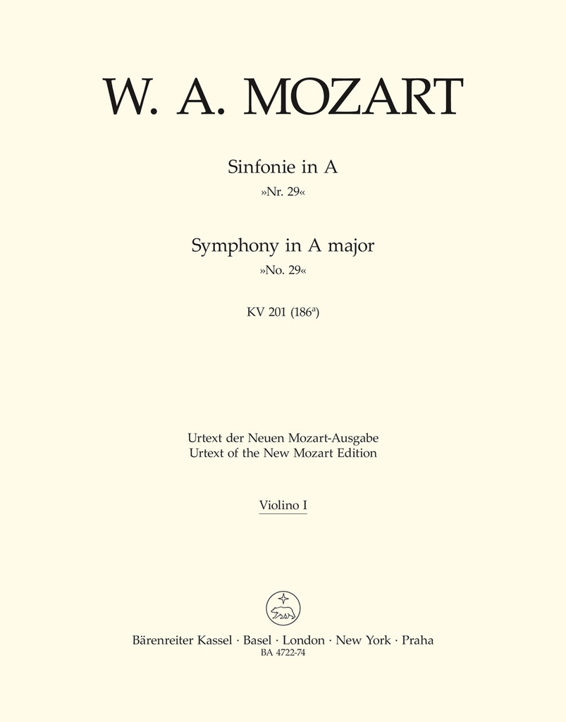 Symphony No.29 A major, KV.201(186a) (Violin 1)