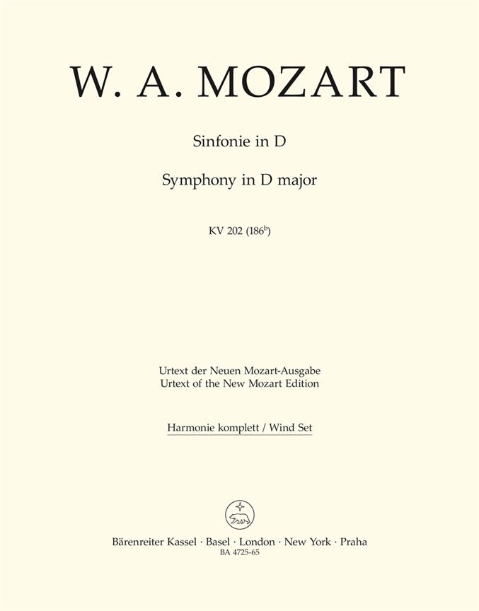 Symphony No.30 D major, KV.202(186b) (Wind parts, Urtext edition)