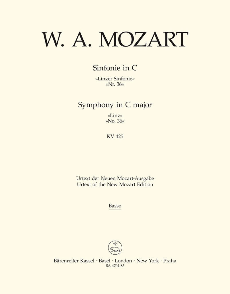 Symphony No.36 C major, KV.425 'Linz Symphony' (Double bass)