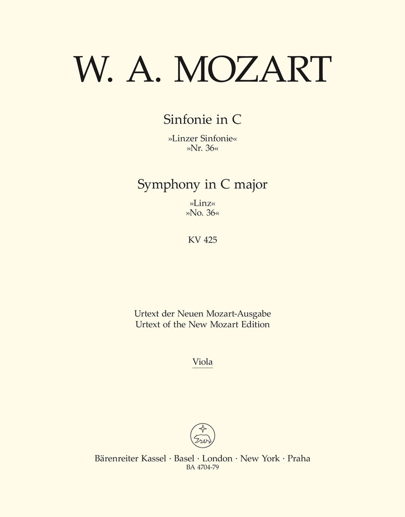 Symphony No.36 C major, KV.425 'Linz Symphony' (Viola)